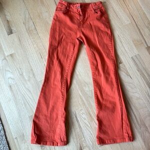 Mini Boden orange stretch bell bottoms sz 11.